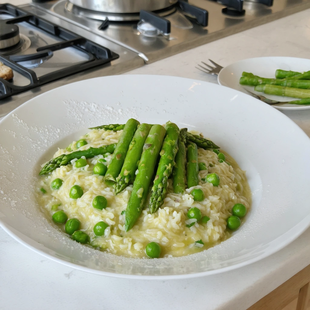 A plate of food with green beans and rice.