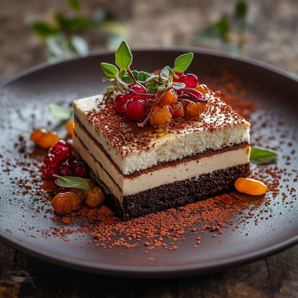 A slice of cake with berries on top.