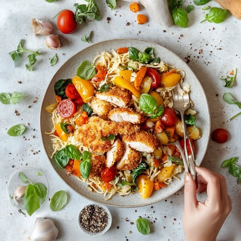 A person is holding a fork with food on it.